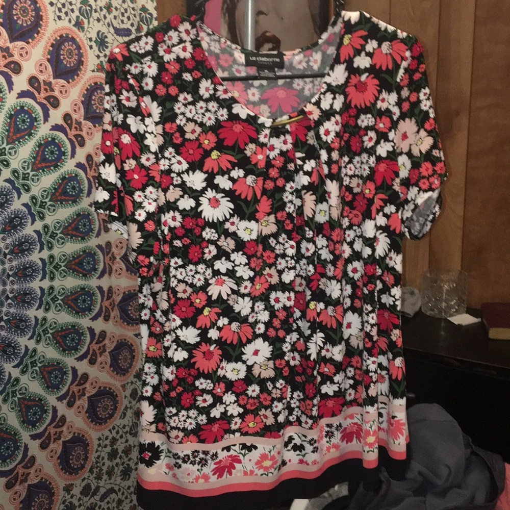 Liz Claiborne Career Floral Blouse